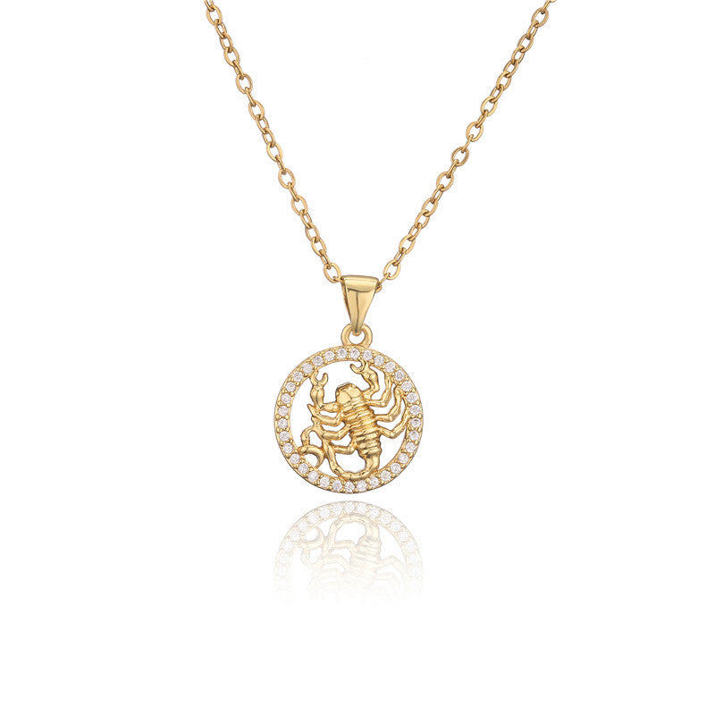 ​Golden Zodiac Pendant Necklace Romantic Gifts for Her / For Him - GiftsN'Collections 